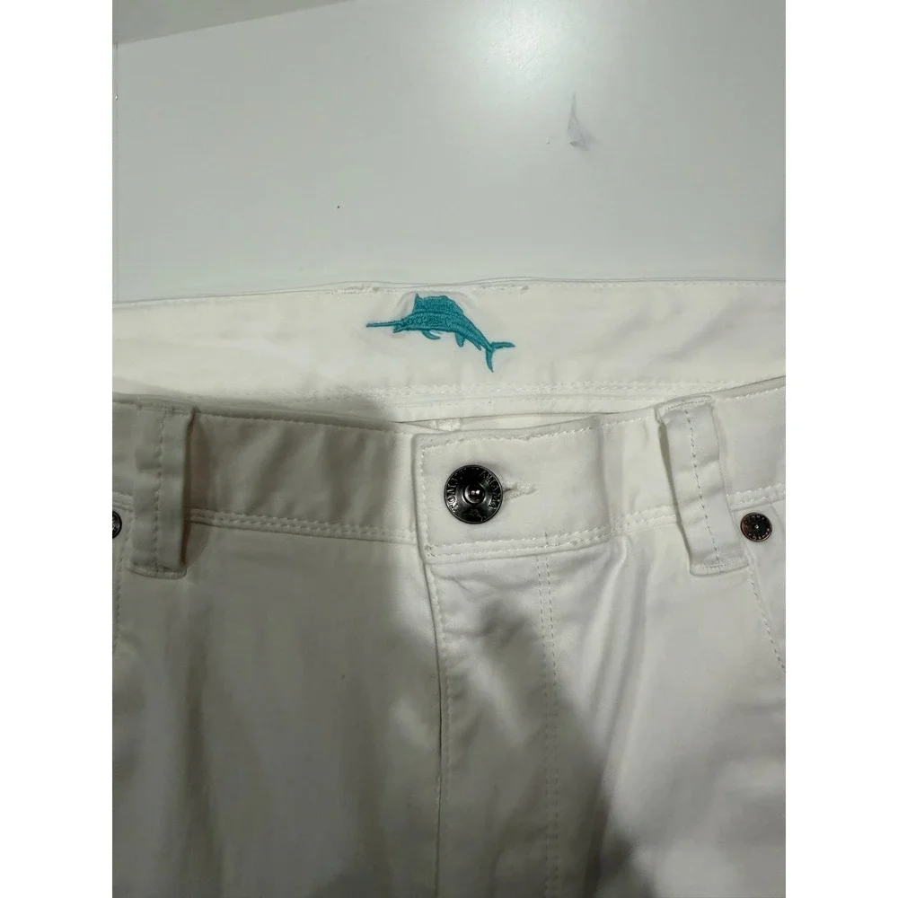 Tommy Bahama Boracay Mens 38x30 White Cotton Tencel Blend 5-Pocket Pants